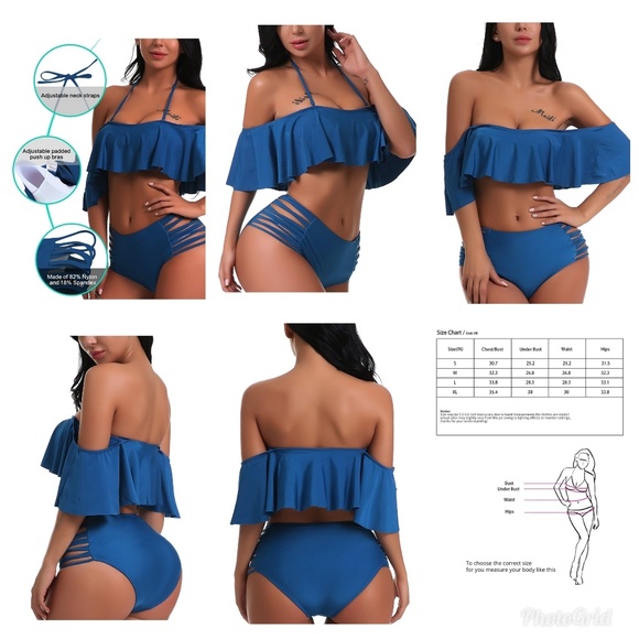 TWO PIECE OFF SHOULDER SWIMSUIT - Picture 3 of 4